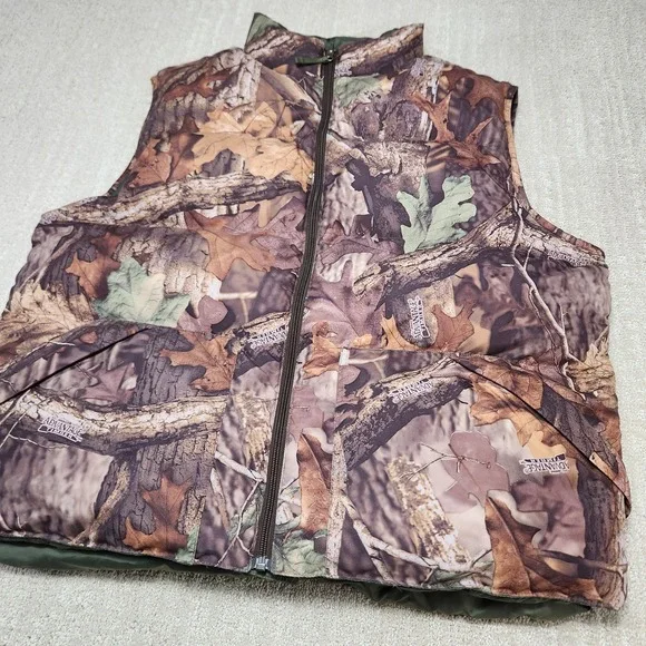 LL Bean Goose Down Vest Men XL Camo Advantage Timber Camouflage Hunting Puffer